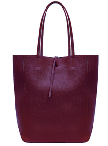 Burgundy Leather Tote Shoulder Bag