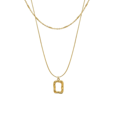 Misshape Drop Layer Necklace in 18ct Gold Plate from White Leaf
