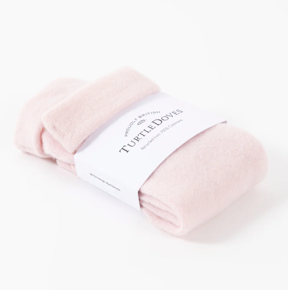 Turtle Doves Recycled Cashmere Wristwarmers - Baby Pink