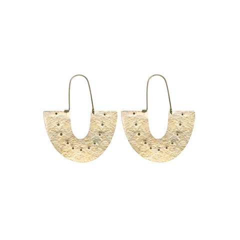 Arch Hoop Brass Earrings