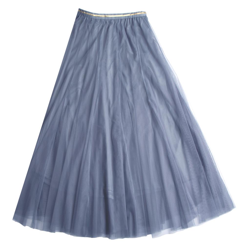Denim Blue Tulle Midi Skirt – Alice's Wonders UK