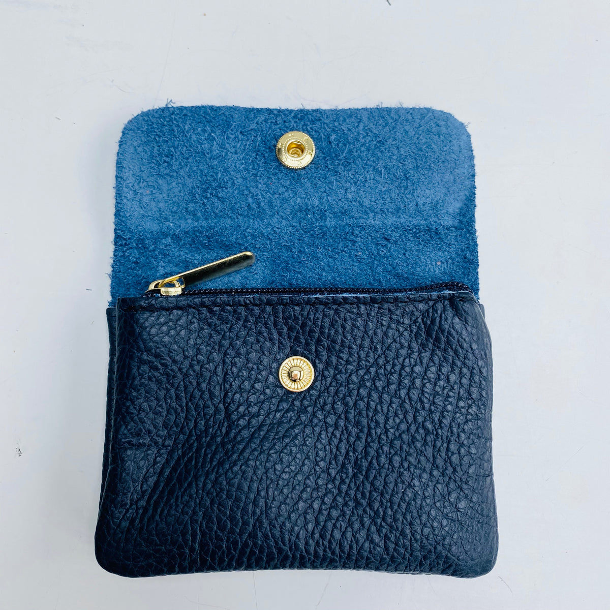 Navy Blue Soft Leather Small Purse – Alice's Wonders UK