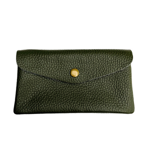 Olive Green Soft Leather Wide Purse