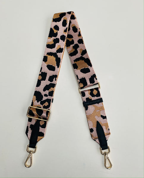 Pink and Camel Animal Print Bag Strap