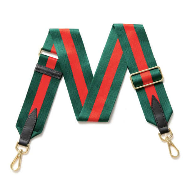 Green and Red Stripe Bag Strap