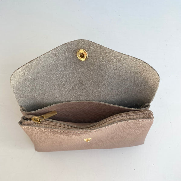 Rose Pink Soft Leather Wide Purse