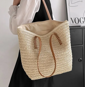 Straw and Leather Bags