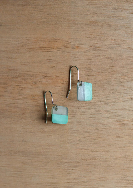 Acetate Sage Square Earrings from Made by Pivot