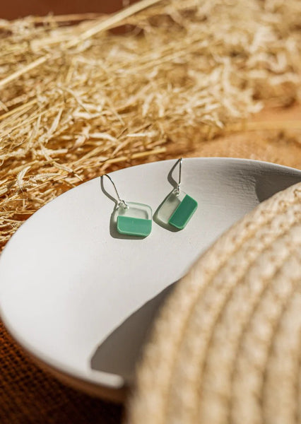 Acetate Sage Square Earrings from Made by Pivot