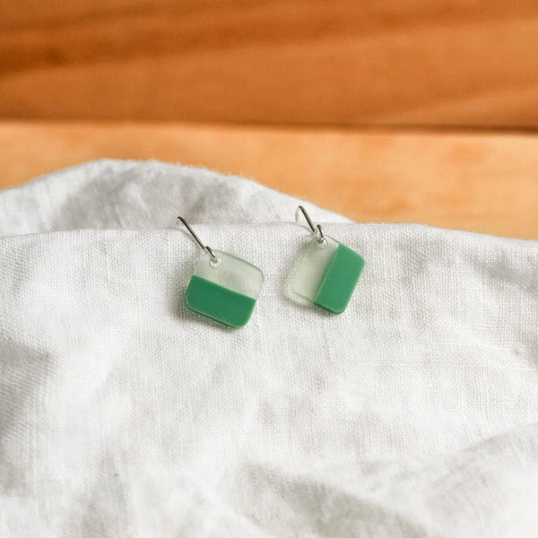 Acetate Sage Square Earrings from Made by Pivot