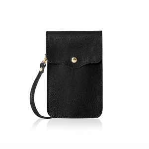 Black Leather Crossbody Pouch