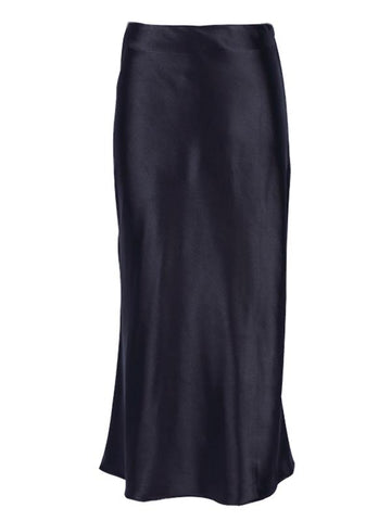 Black Satin Slip Midi Skirt from Last True Angel