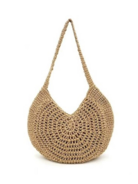 Camel Crochet Circle Bag