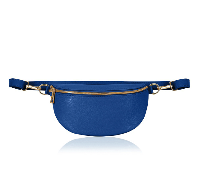 Cobalt Blue Leather Waist Crossbody Bag