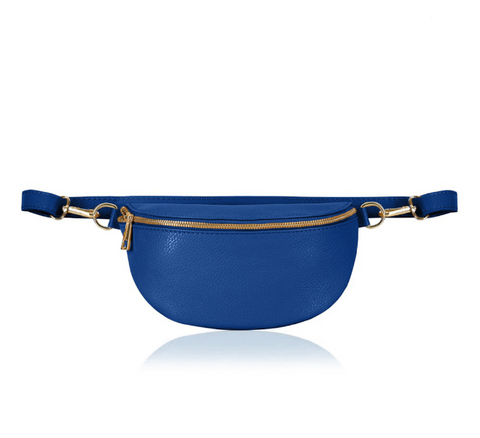 Cobalt Blue Leather Waist Crossbody Bag