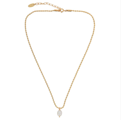 Freshwater Pearl Twisted Necklace in 18ct Gold Plate