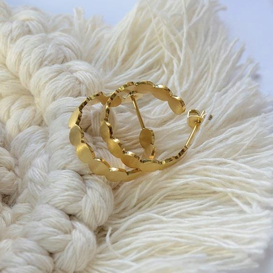 Gold Disc Hoop Earrings from Last True Angel