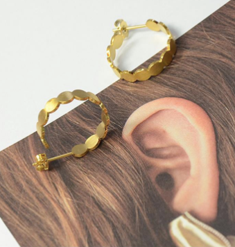 Gold Disc Hoop Earrings from Last True Angel