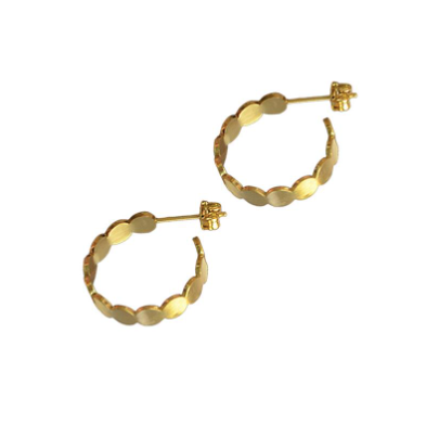 Gold Disc Hoop Earrings from Last True Angel