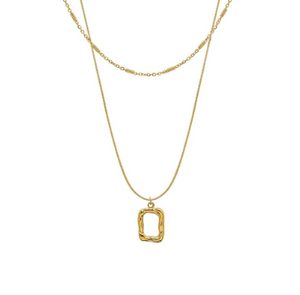 Misshape Drop Layer Necklace in 18ct Gold Plate from White Leaf