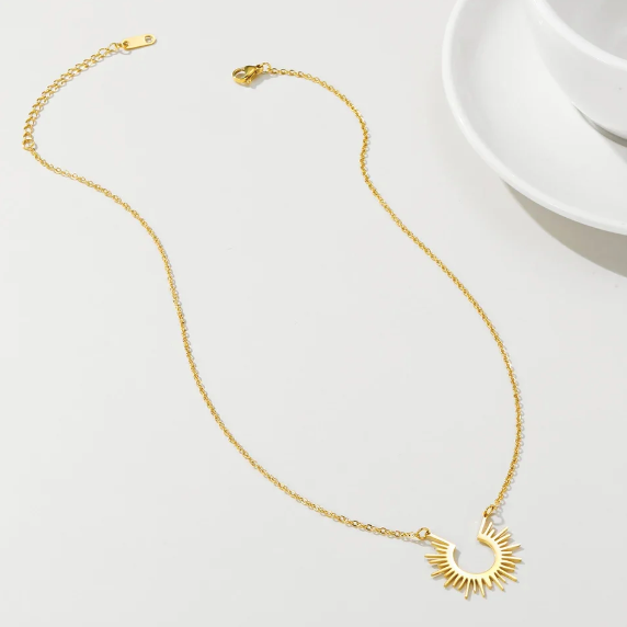 Gold Sunburst Necklace from Misgraceful