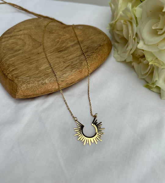 Gold Sunburst Necklace from Misgraceful