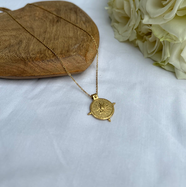 Gold Compass Necklace