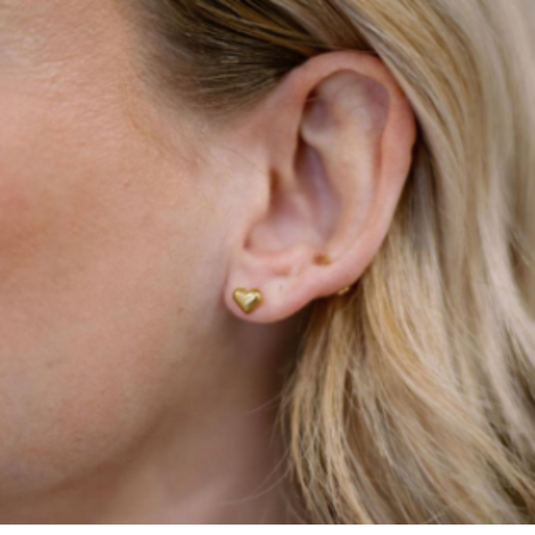 Gold Heart Stud Earring (18ct gold plate)