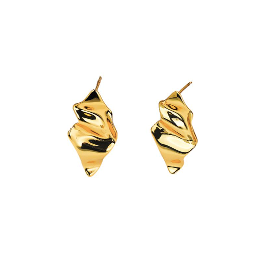 Molten Drop Stud Earrings in 18ct Gold Plate from White Leaf