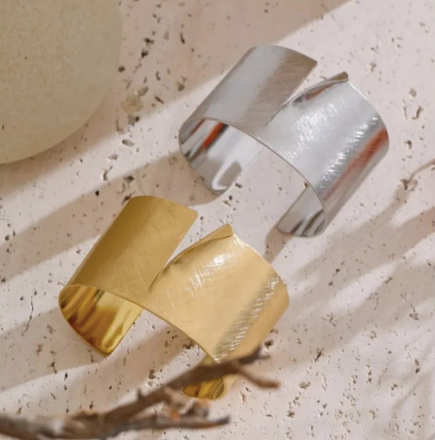 Gold and silver Cut Out Cuffs from MisGraceful Jewellery