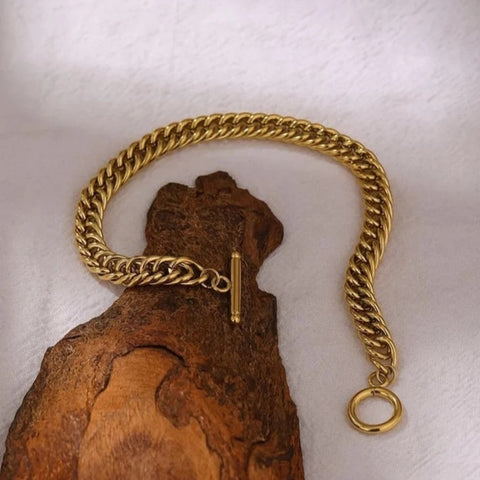 waterproof gold vintage style T-bar bracelet from MisGraceful