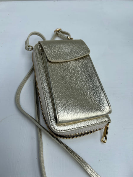 SECOND - Gold Leather Purse / Phone Crossbody