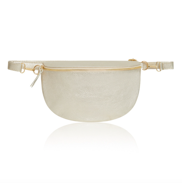 Gold Leather Midsize Waist Bag
