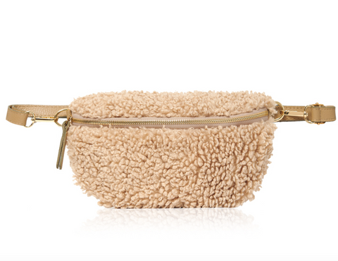 Light Taupe Shearling Waist Bag