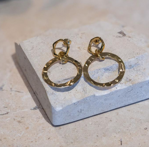 Linked Hoop Earrings in 18ct Gold Plate
