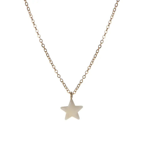 Star-shaped pendant necklace on a white background