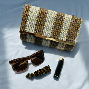 Mocha Woven Clutch