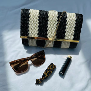 Monochrome Woven Clutch