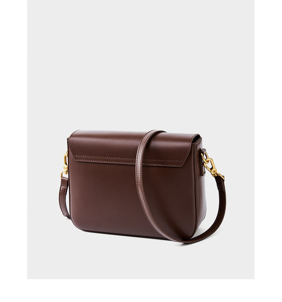 SAMPLE - Faux Leather Chocolate Brown Shoulder Bag