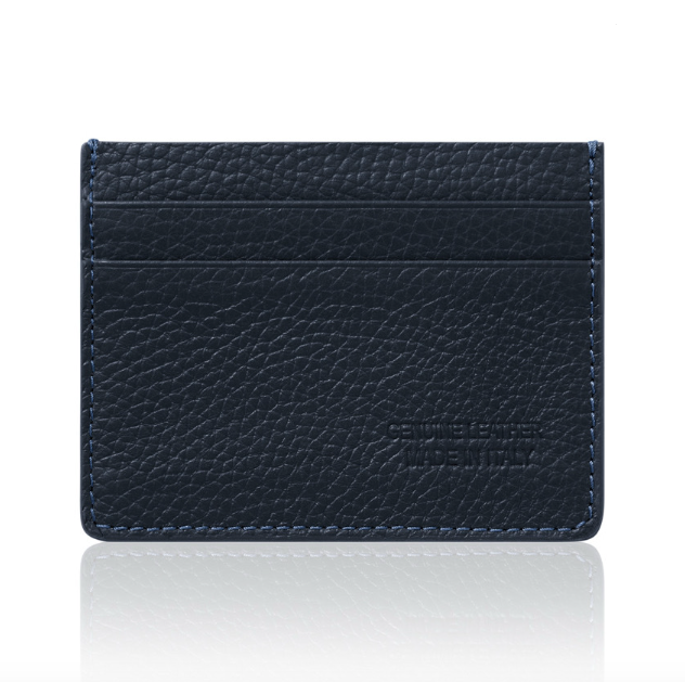 Navy Blue Leather Cardholder