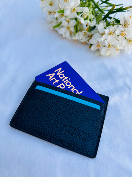 Navy Blue Leather Cardholder