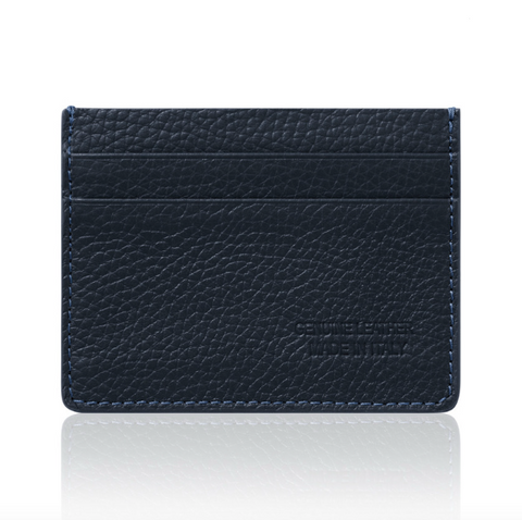 Navy Blue Leather Cardholder