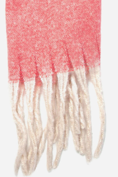 Pink Ombre Colourblock Blanket Scarf