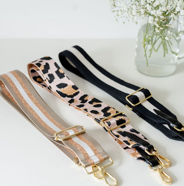 Pink and Camel Animal Print Bag Strap