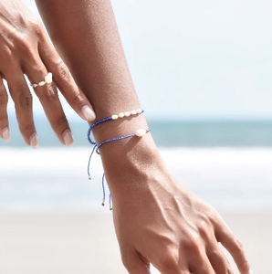 Semara Beaded Bracelet in Blue and Purple from Pink Lemons