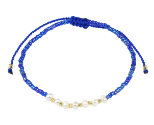 Semara Beaded Bracelet in Blue and Purple from Pink Lemons