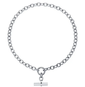 Silver Chunky T-Bar Necklace from MisGraceful 