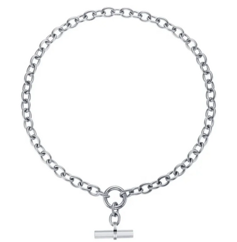 Silver Chunky T-Bar Necklace from MisGraceful 