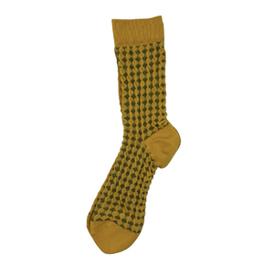 Mustard Textured Socks - Estoril by Sixton London