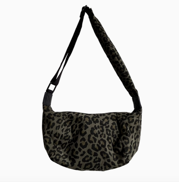 Grey Leopard Print Cotton Sling Bag - Regular from Sixton London